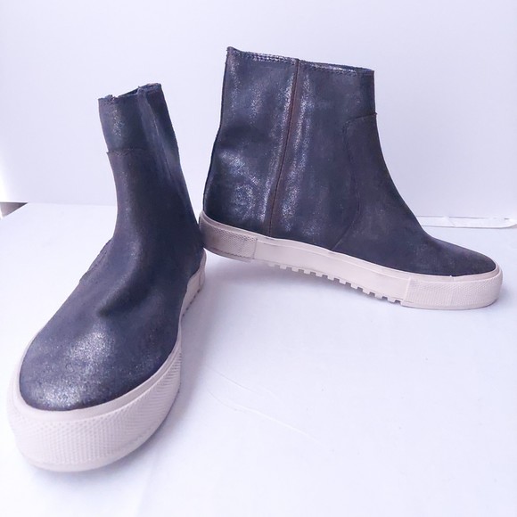 Frye Gia Lug Zip Black Shimmer Bootie Women's Sz 9.5 - Picture 16 of 16